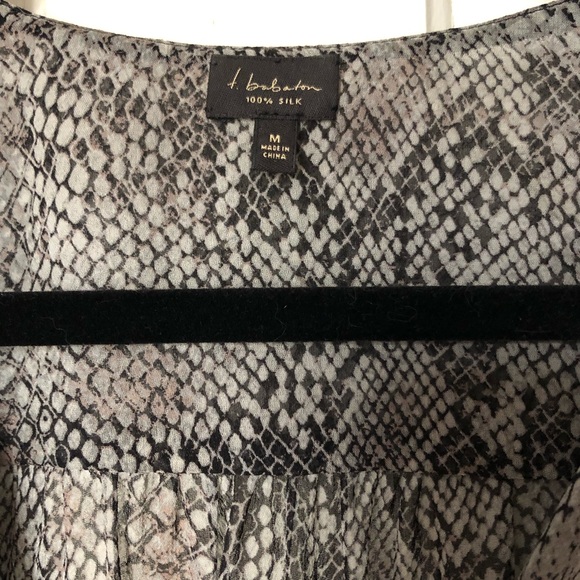 Babaton silk snakeskin print blouse, size medium. - Picture 3 of 3